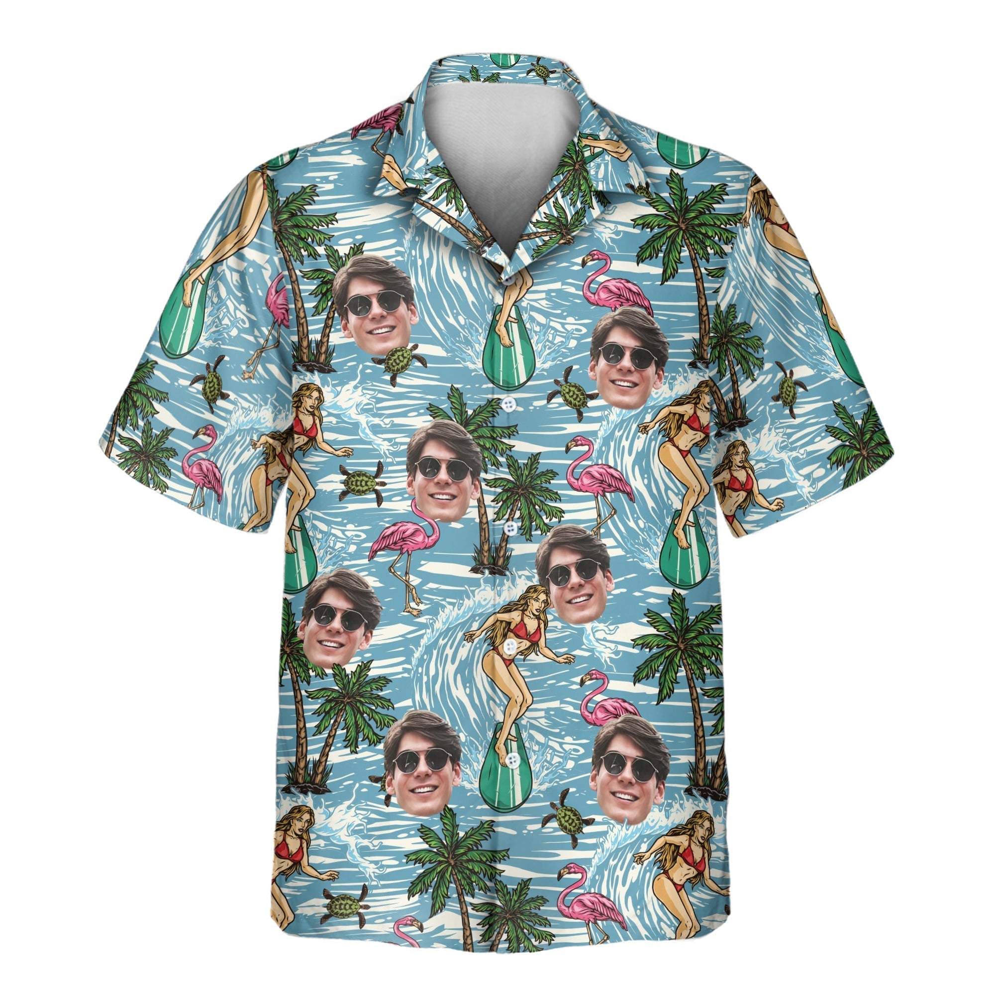 Vintage Surf Sun Aloha Custom Hawaiian with Faces or - Adult & Kids T-Shirts, Sweatshirts & Hoodies apparel design preview 1