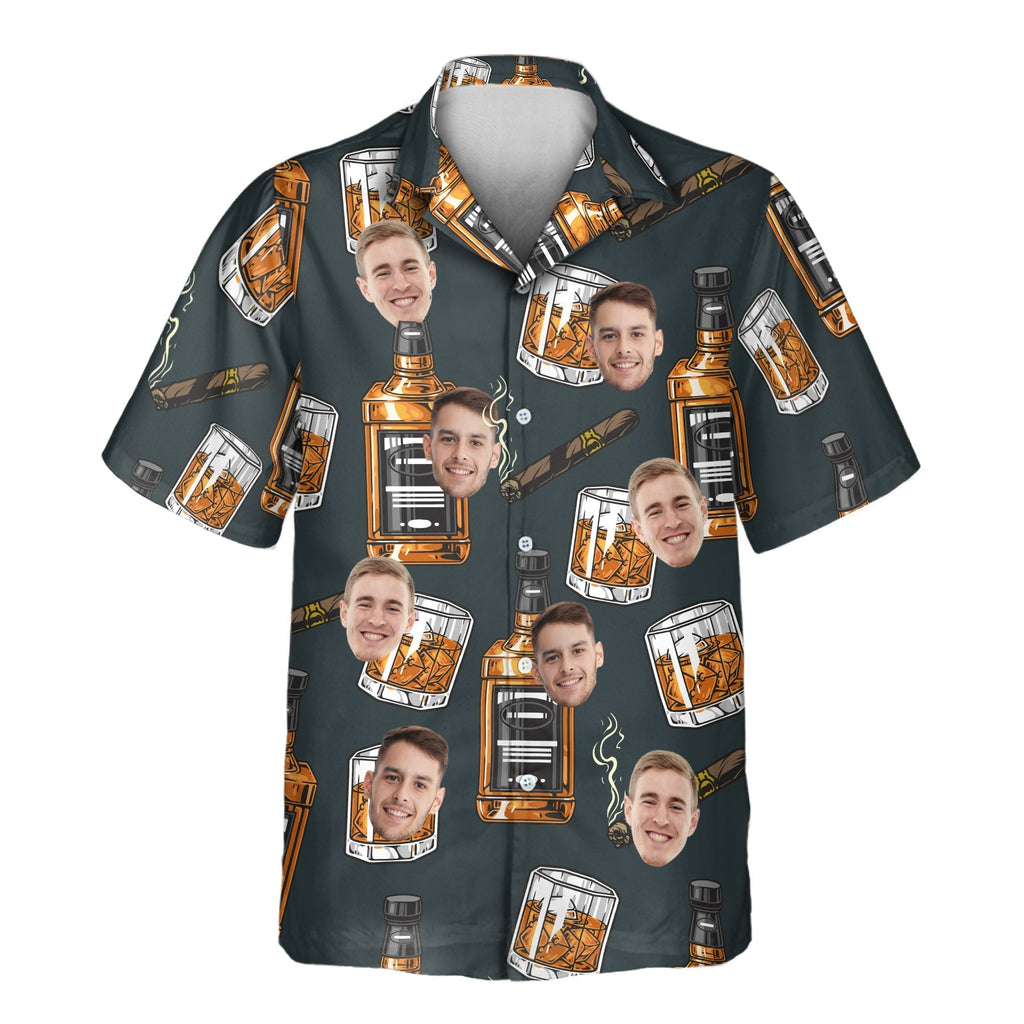 Whiskey Cigar Aloha Custom Hawaiian with Faces or - Adult & Kids T-Shirts, Sweatshirts & Hoodies apparel design preview 1