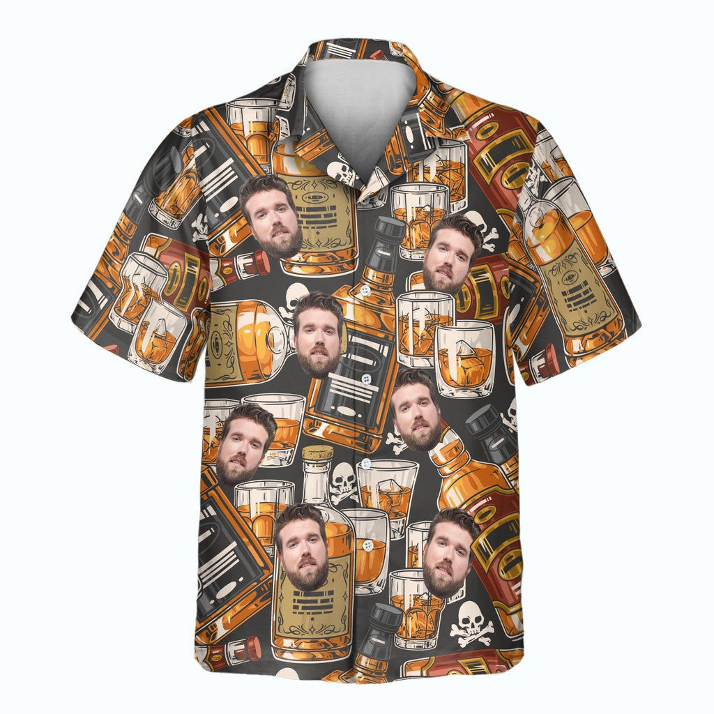 Whiskey Skulls Retro Aloha Custom Hawaiian with Faces - Adult & Kids T-Shirts, Sweatshirts & Hoodies apparel design preview 1