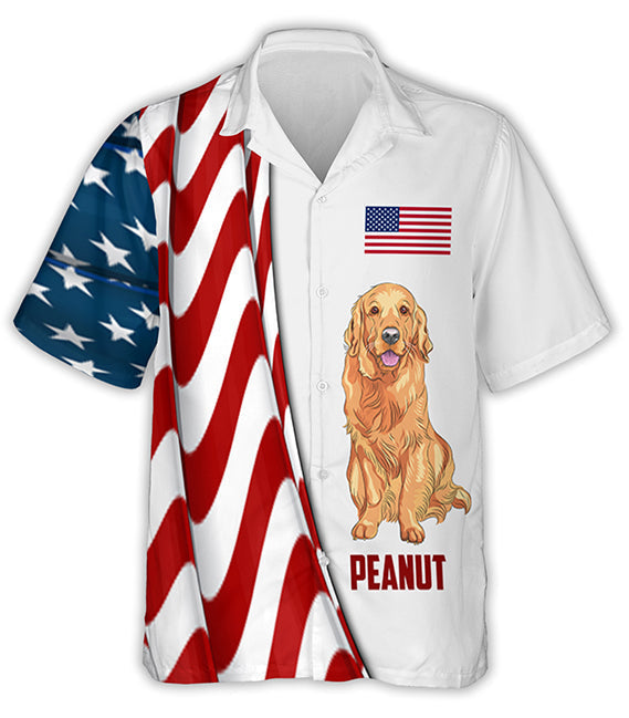 American Dog Dad Personalized Custom Hawaiian - Adult & Kids T-Shirts, Sweatshirts & Hoodies apparel design preview 1