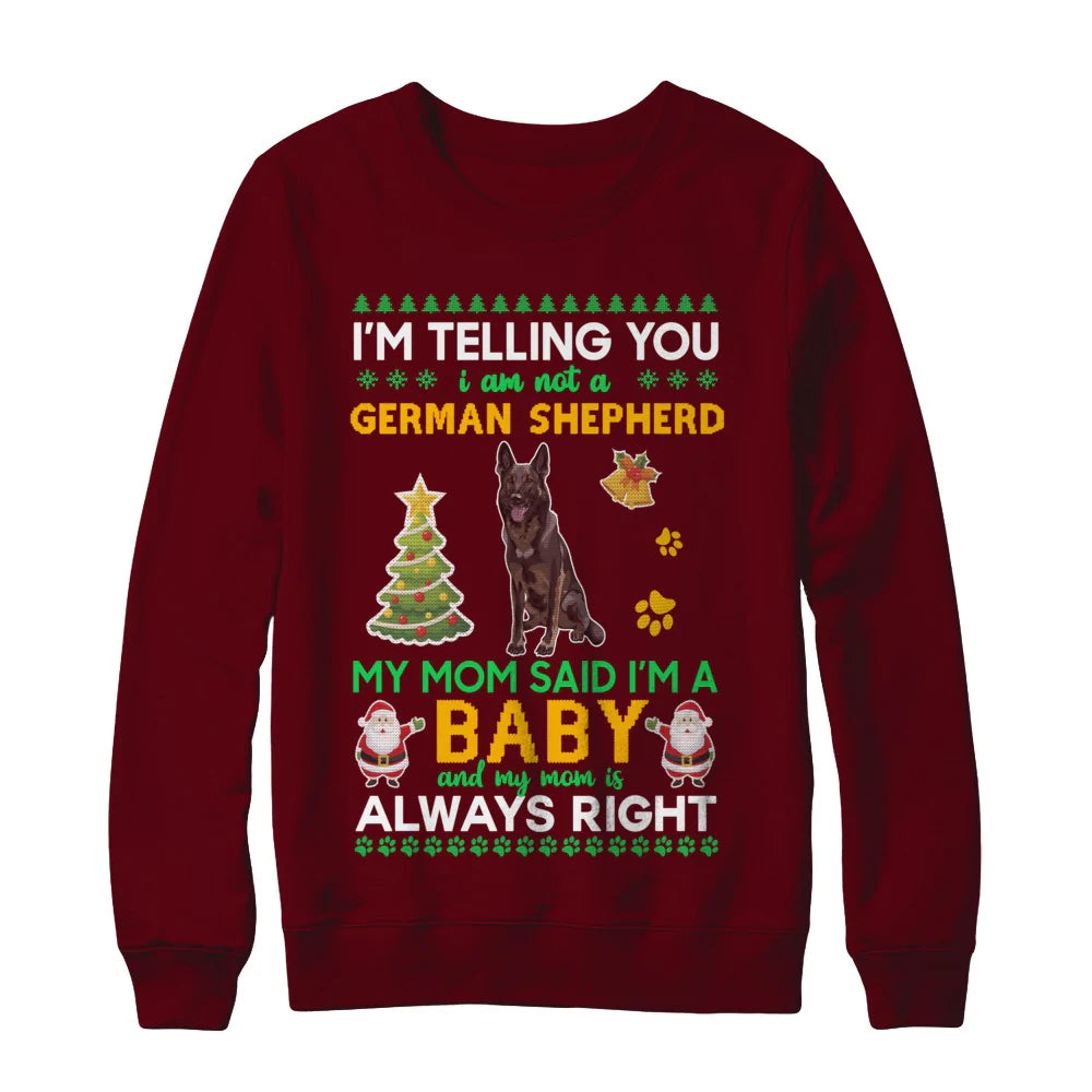 I am not a black german shepherd my mom Christmas Sweater - Holiday Gift product image 3