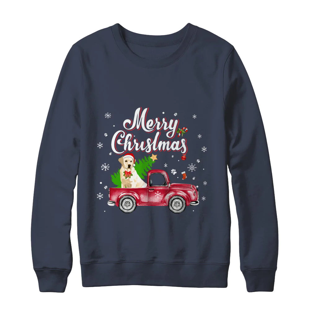 Labrador retriever rides red truck Christmas Sweater - Holiday Gift product image 3