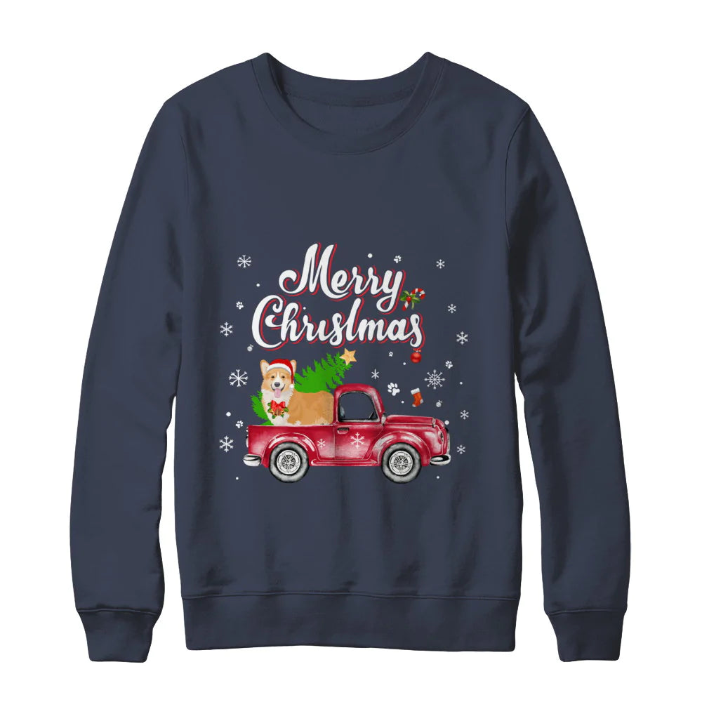 Corgi rides red truck Christmas Sweater - Holiday Gift product image 3