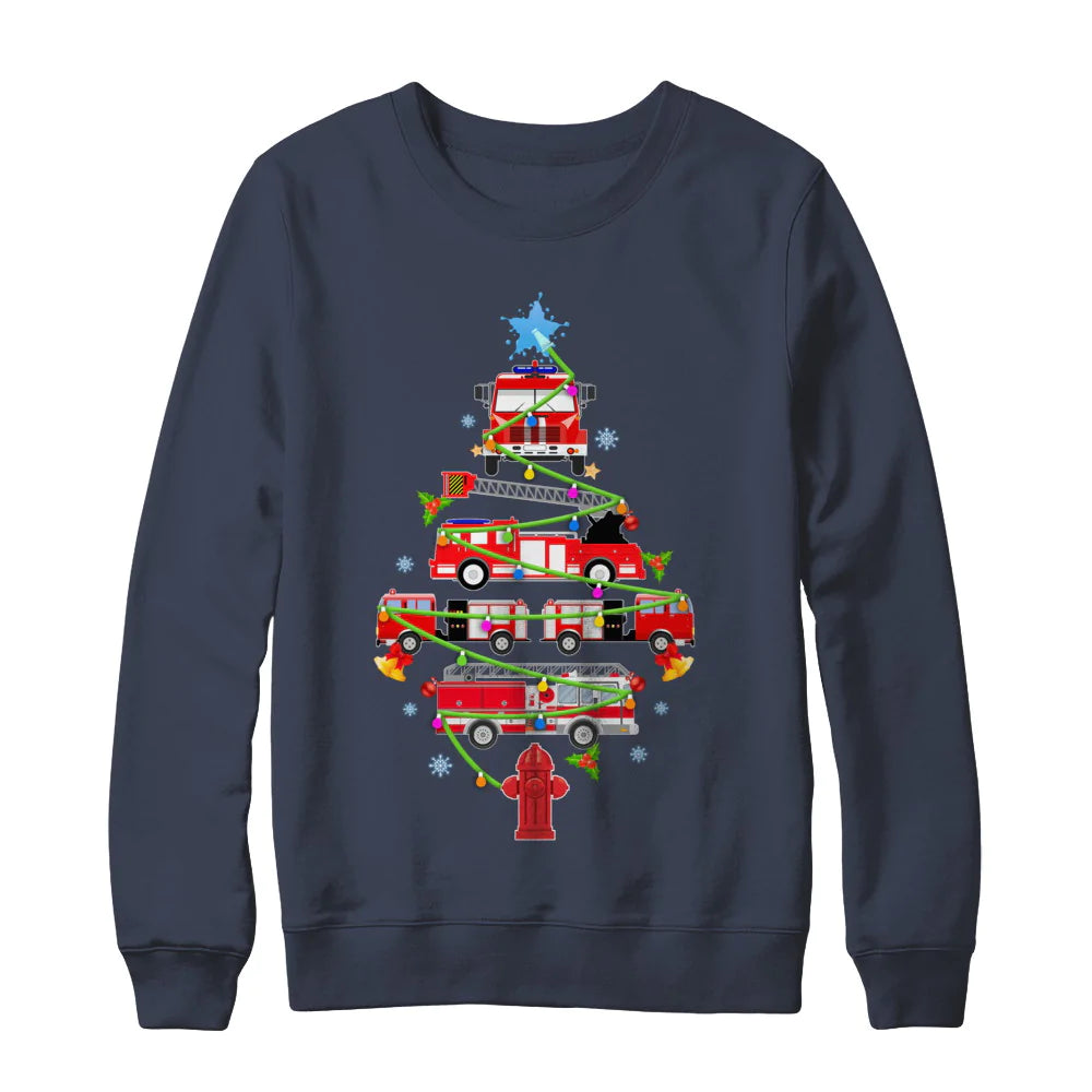 Firefighter truck Christmas tree Christmas Sweater - Holiday Gift product image 3