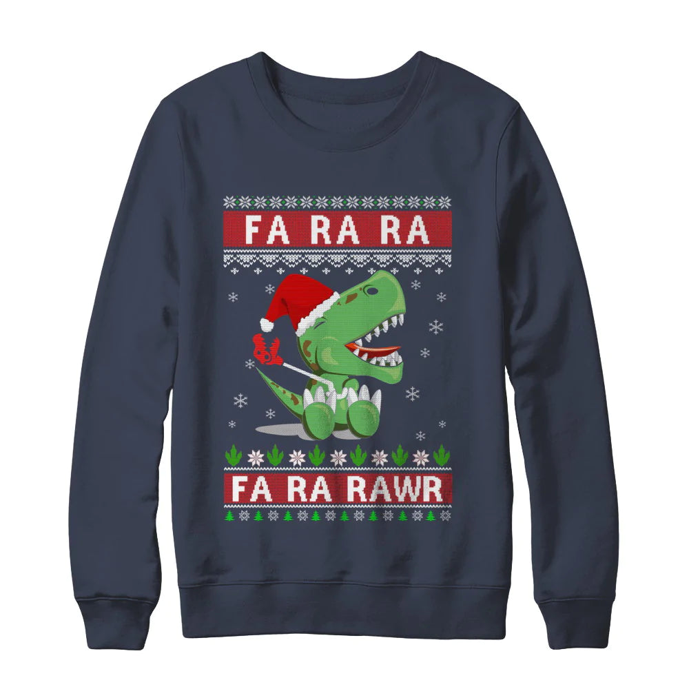 Fa la la fa ra rawr t rex dinosaur Christmas Sweater - Holiday Gift product image 3