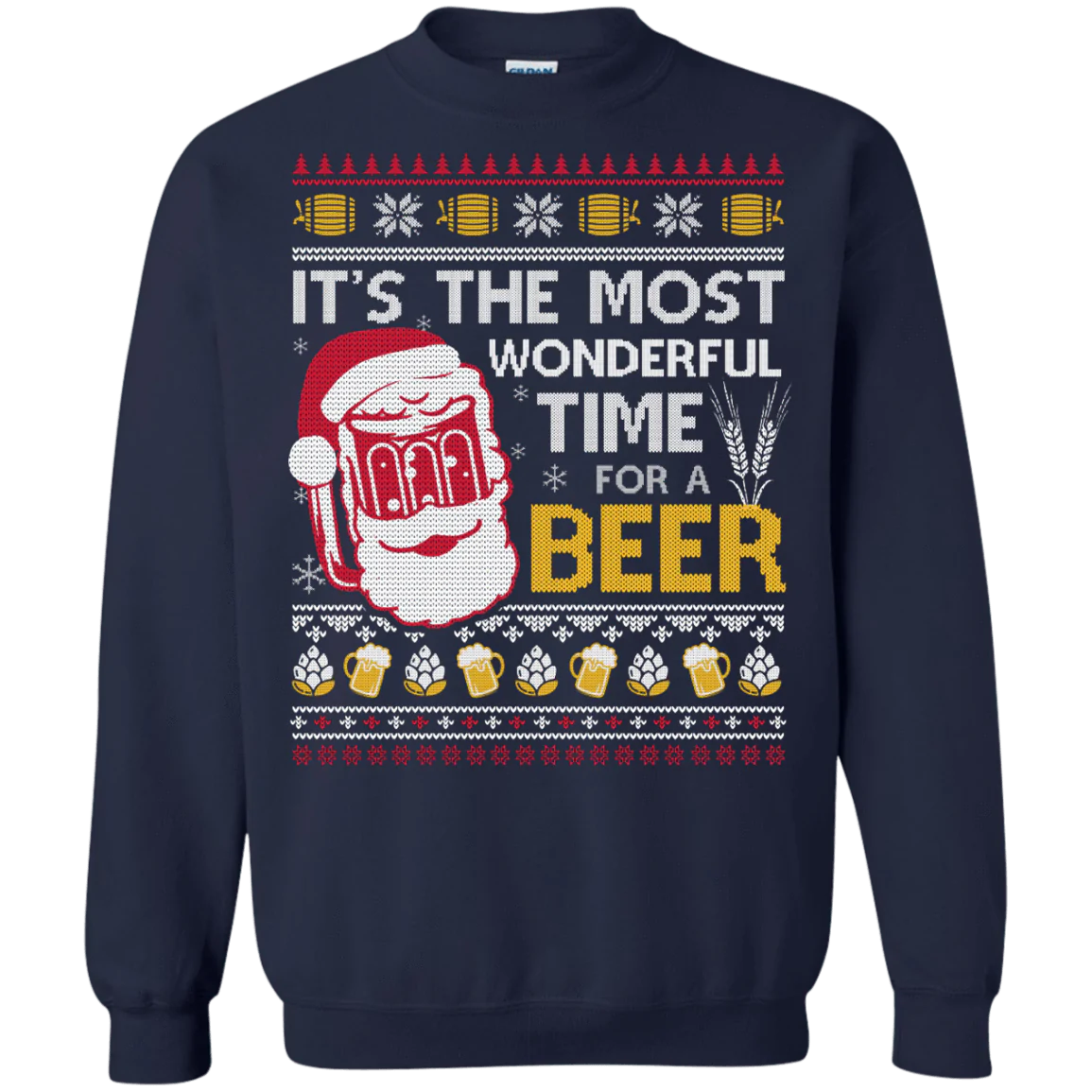 Santa it’s the most wonderful time for a beer Christmas Sweater - Holiday Gift product image 3