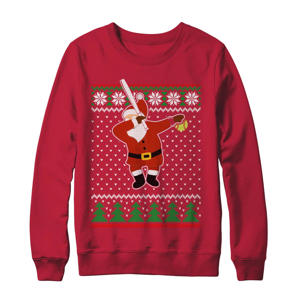 Dabbing santa softball Christmas Sweater - Holiday Gift product image 3