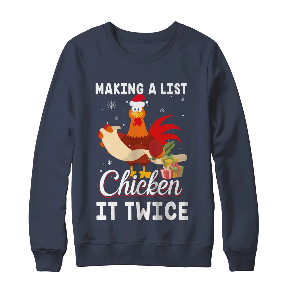 Making a list Chicken it twice Christmas Sweater - Holiday Gift product image 3