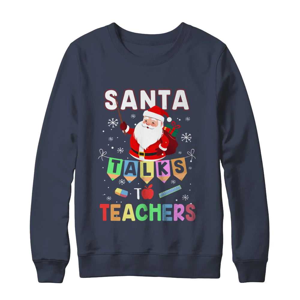 Santa talks to teacher Christmas Sweater - Holiday Gift product image 3