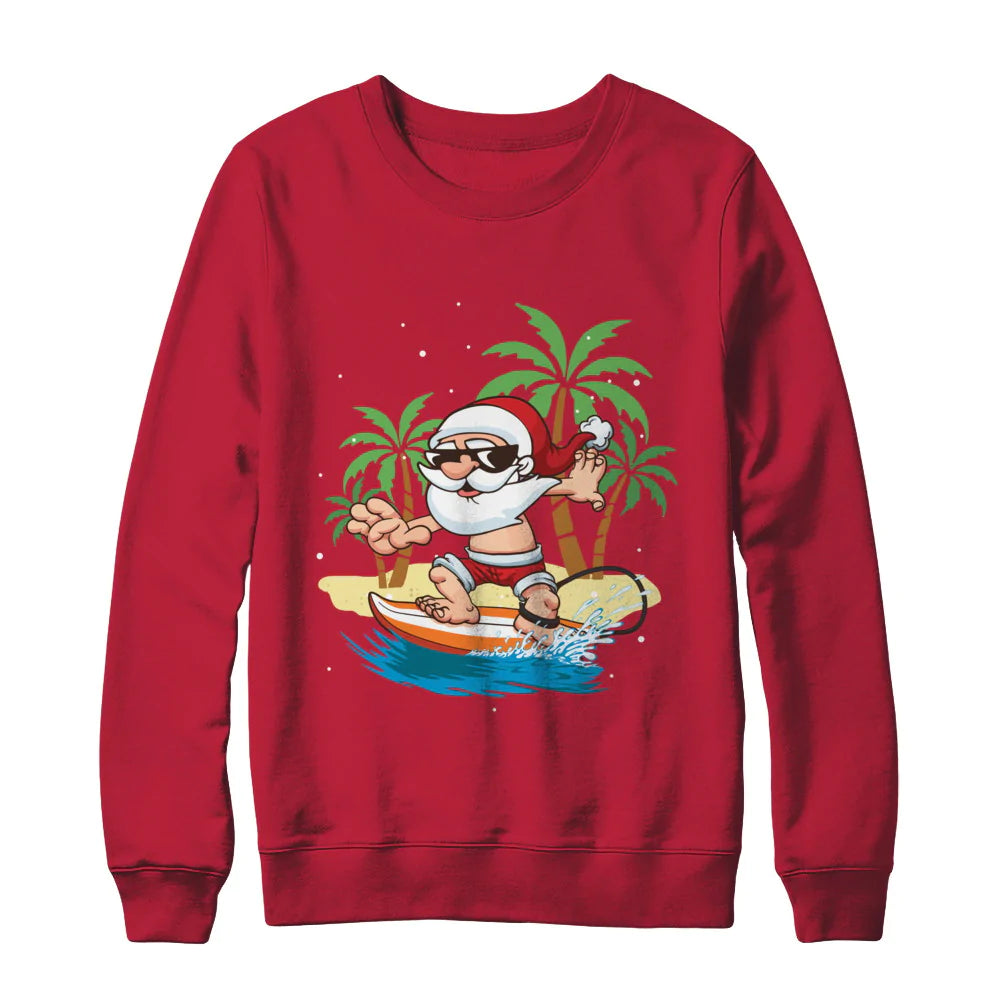 Santa surfing hawaiian Christmas Sweater - Holiday Gift product image 3