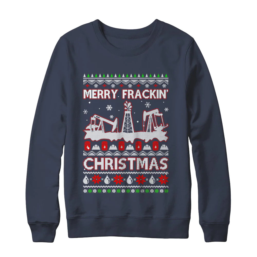 Oilfield merry frackin Christmas Sweater - Holiday Gift product image 4