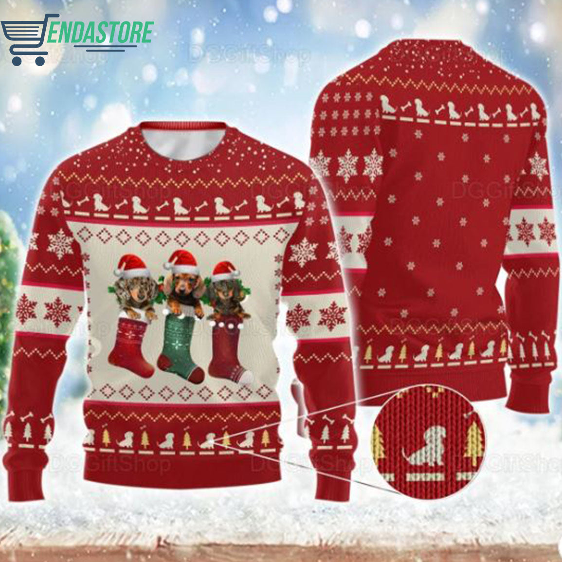 Dachshund 3D Ugly Christmas Sweater - Holiday Gift product image
