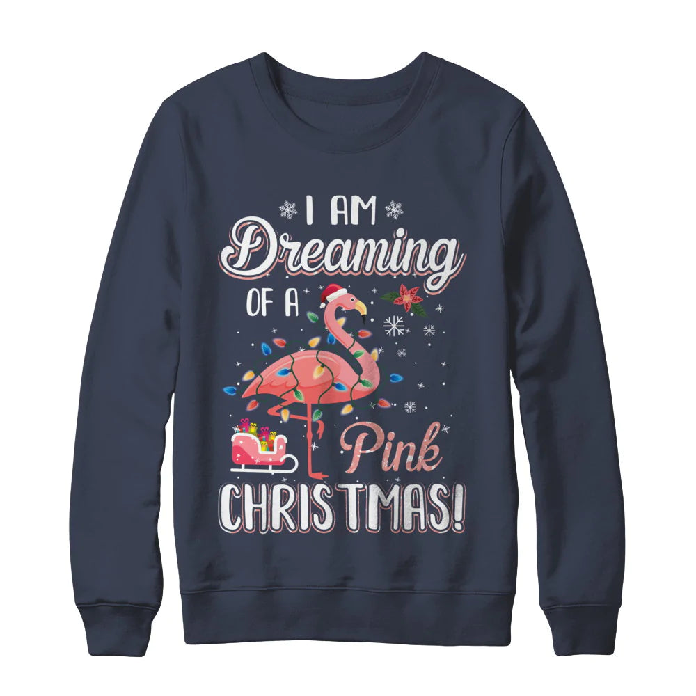 Flamingo i am dreaming of a pink Christmas Sweater - Holiday Gift product image 3