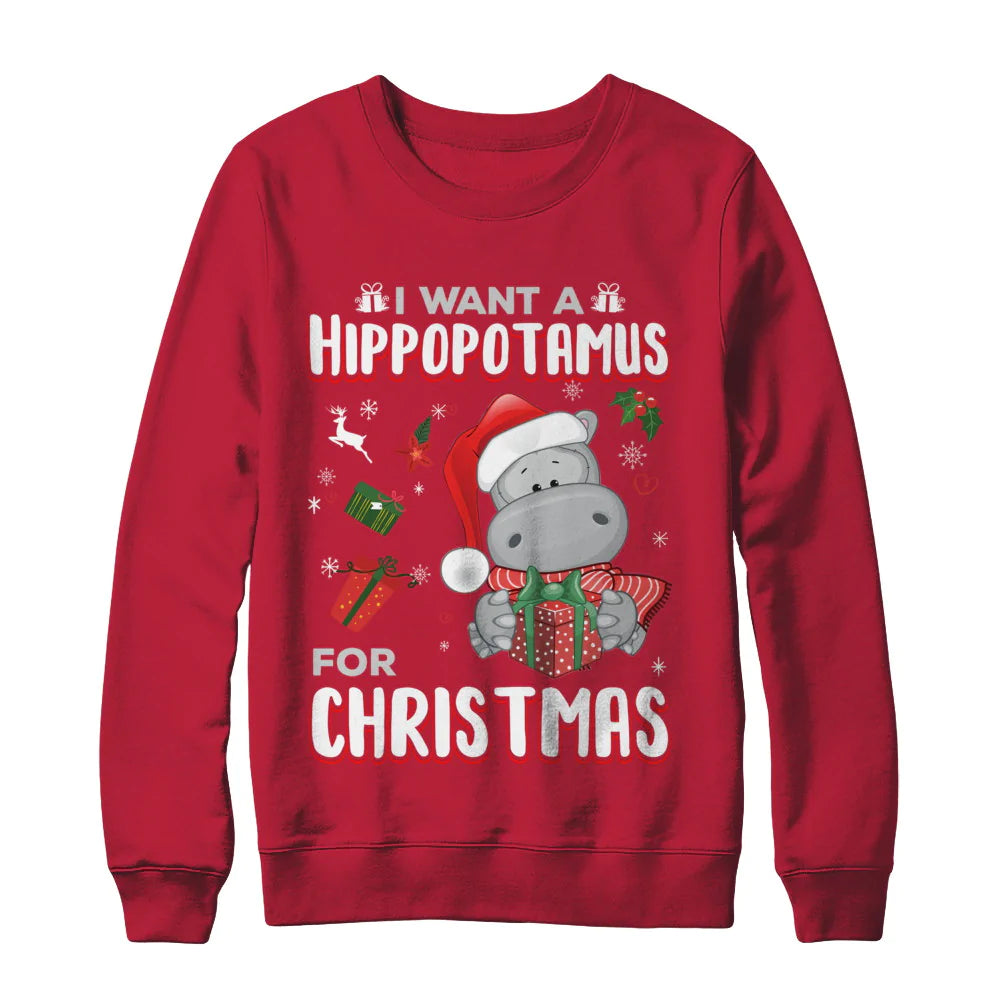 I want a hippopotamus for Christmas Sweater - Holiday Gift product image 3