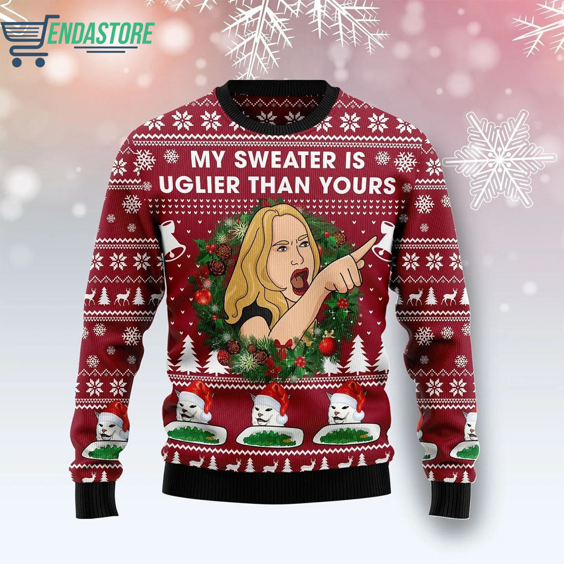 Great dane woofmas 3D Ugly Christmas Sweater - Holiday Gift product image 3