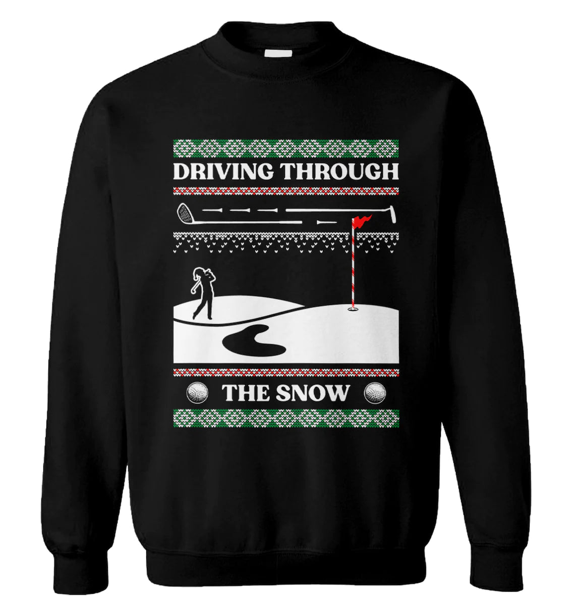 Golfing driving through the snow Christmas Sweater - Holiday Gift product image 2