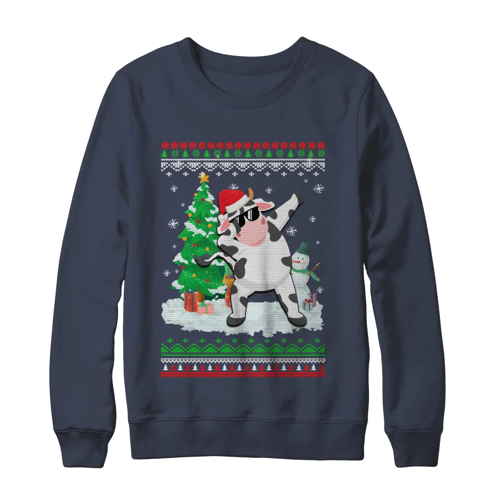 Santa hat cow dabbing Christmas Sweater - Holiday Gift product image 3