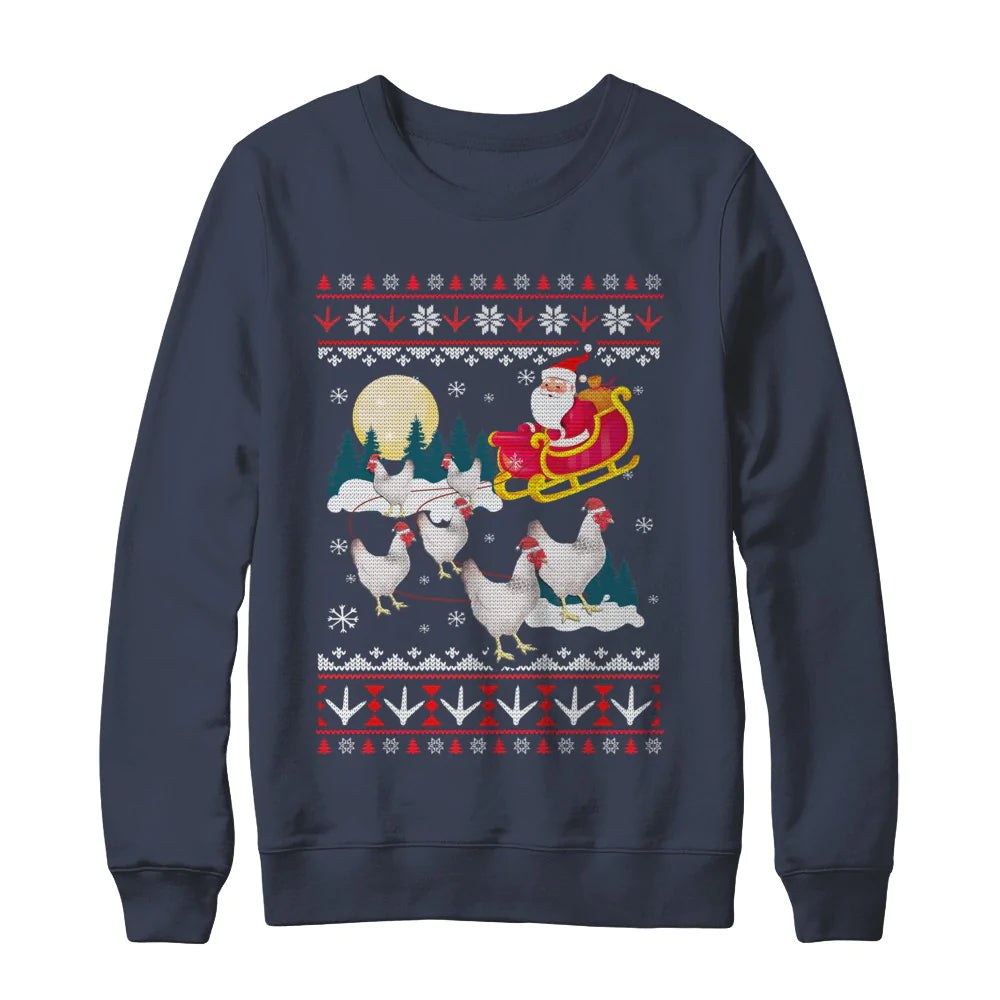 Santa and chicken Christmas Sweater - Holiday Gift product image 3