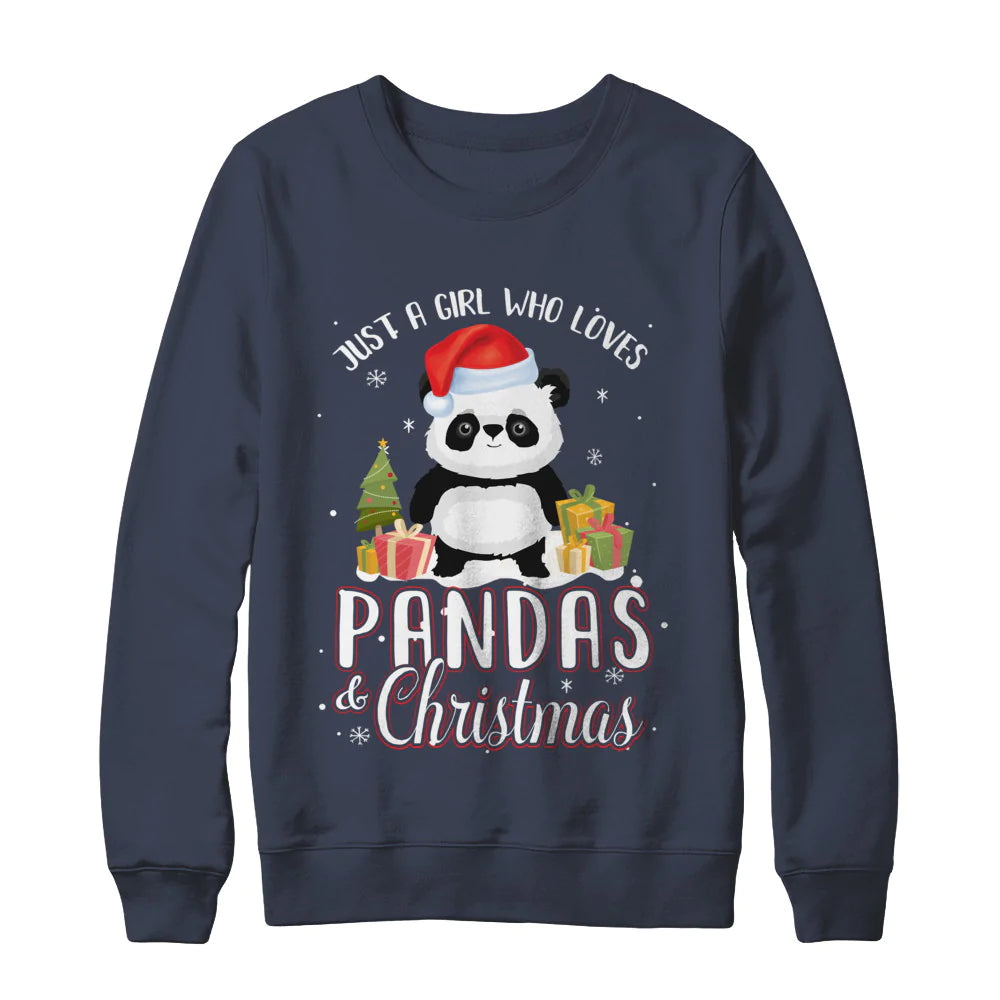 Just a girl who loves pandas and Christmas Sweater - Holiday Gift product image 3