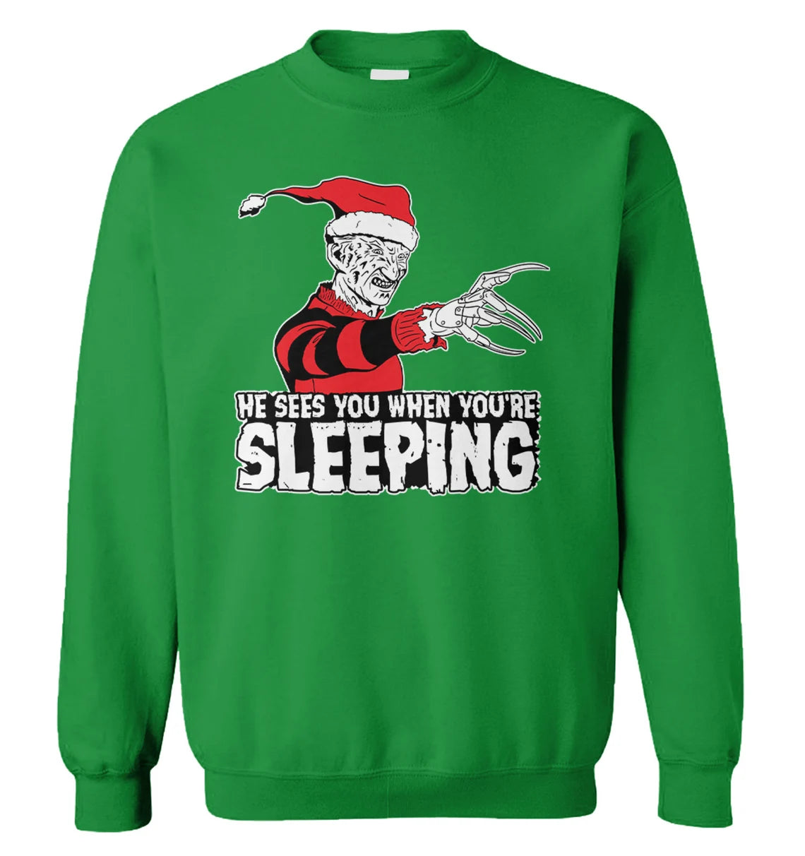 Freddy Krueger he sees you when you’re sleeping Christmas Sweater - Holiday Gift product image 3