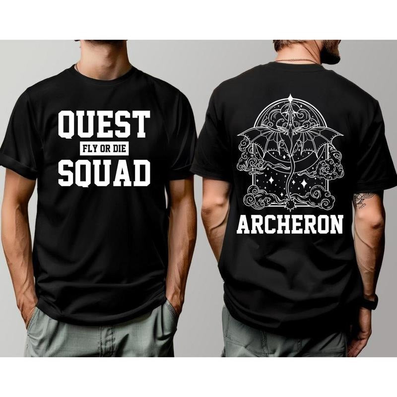 2 Sided Quest Squad Fly Die Archeron Basgiath War - Adult & Kids T-Shirts, Sweatshirts & Hoodies apparel design preview 1