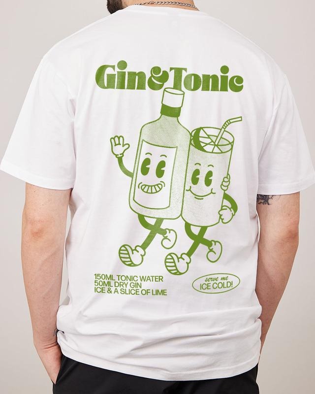 2 Sides GIN TONIC Meme Retro Cartoon Summer Cotton - Adult & Kids T-Shirts, Sweatshirts & Hoodies apparel design preview 1