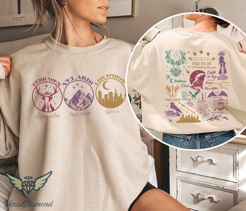 2 Slide Throne Glass Terrasen Velaris City Reading - Adult & Kids T-Shirts, Sweatshirts & Hoodies apparel design preview 1