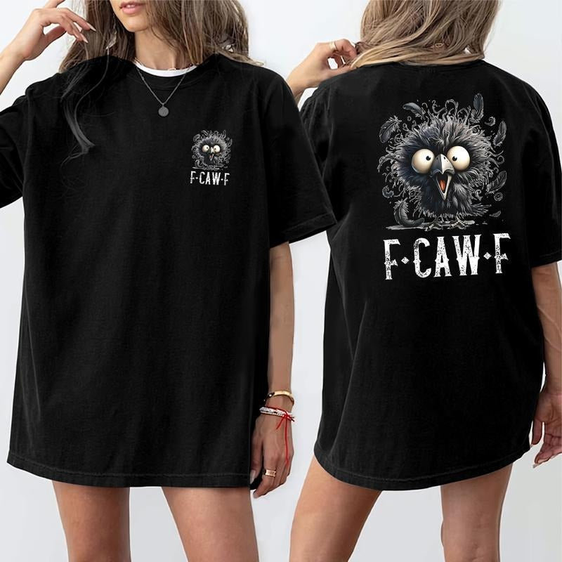 [2 Sides]Fcawf Crow Funny Meme Fcawf Halloween - Adult & Kids T-Shirts, Sweatshirts & Hoodies apparel design preview 1
