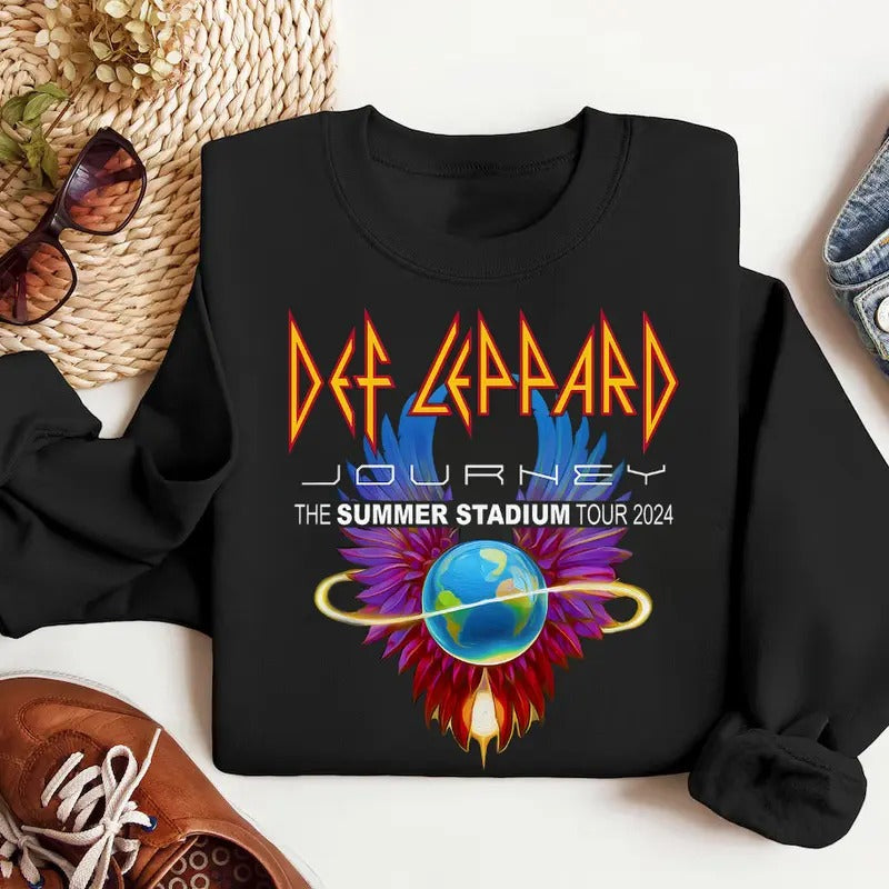 2024 Def Leppard Journey Summer Stadium Tour Fan Band - Adult & Kids T-Shirts, Sweatshirts & Hoodies apparel design preview 1
