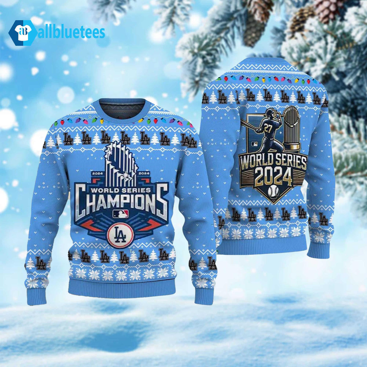 LA Dodgers World Series Champions Ugly Christmas Sweater - Holiday Gift product image