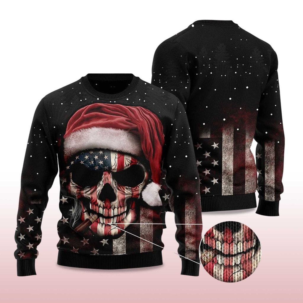 Amazing Skull Christmas Ugly Christmas Sweater - Holiday Gift product image 4