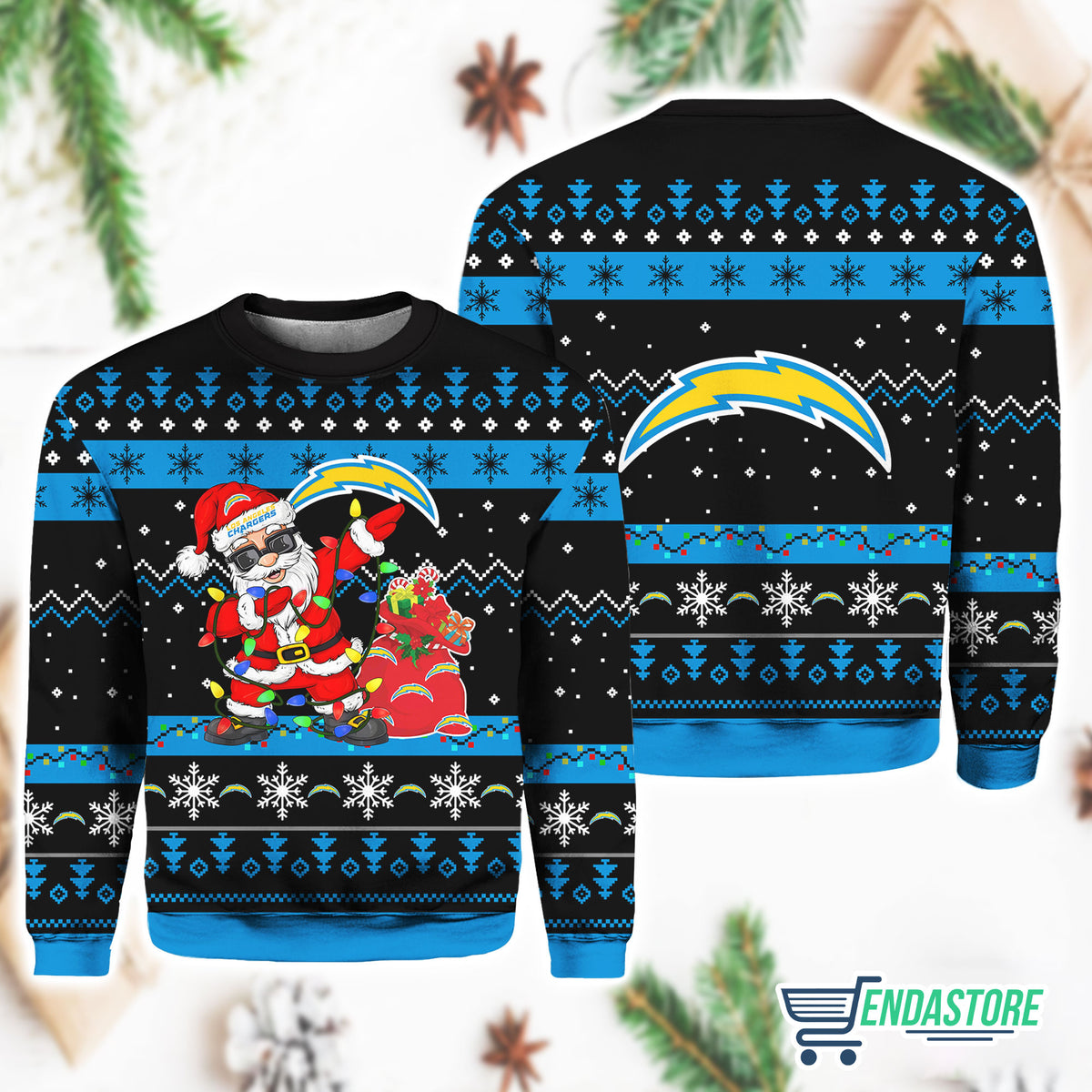 Chargers Santa Claus 3D Ugly Christmas Sweater - Holiday Gift product image