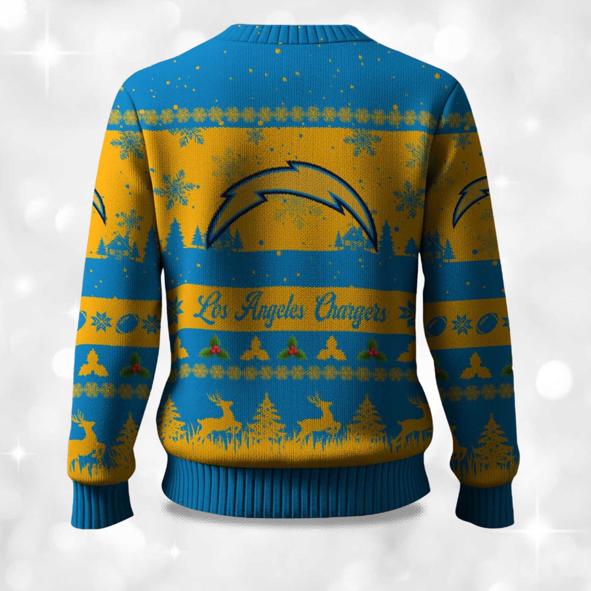 Christmas Chargers Festive Reindeer & Tree Ugly Christmas Sweater - Holiday Gift product image 4