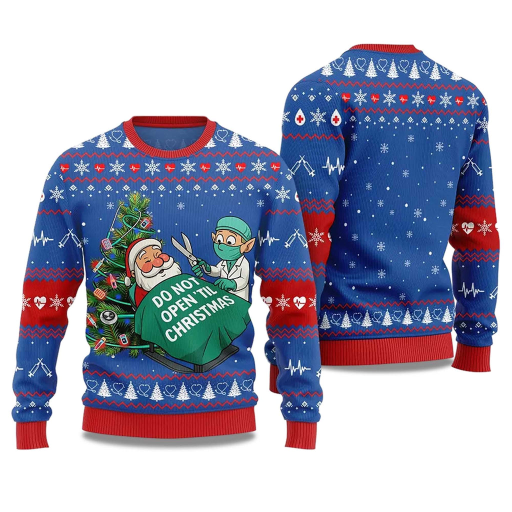 Do Not Open’til Christmas Nurse Ugly Christmas Sweater - Holiday Gift product image