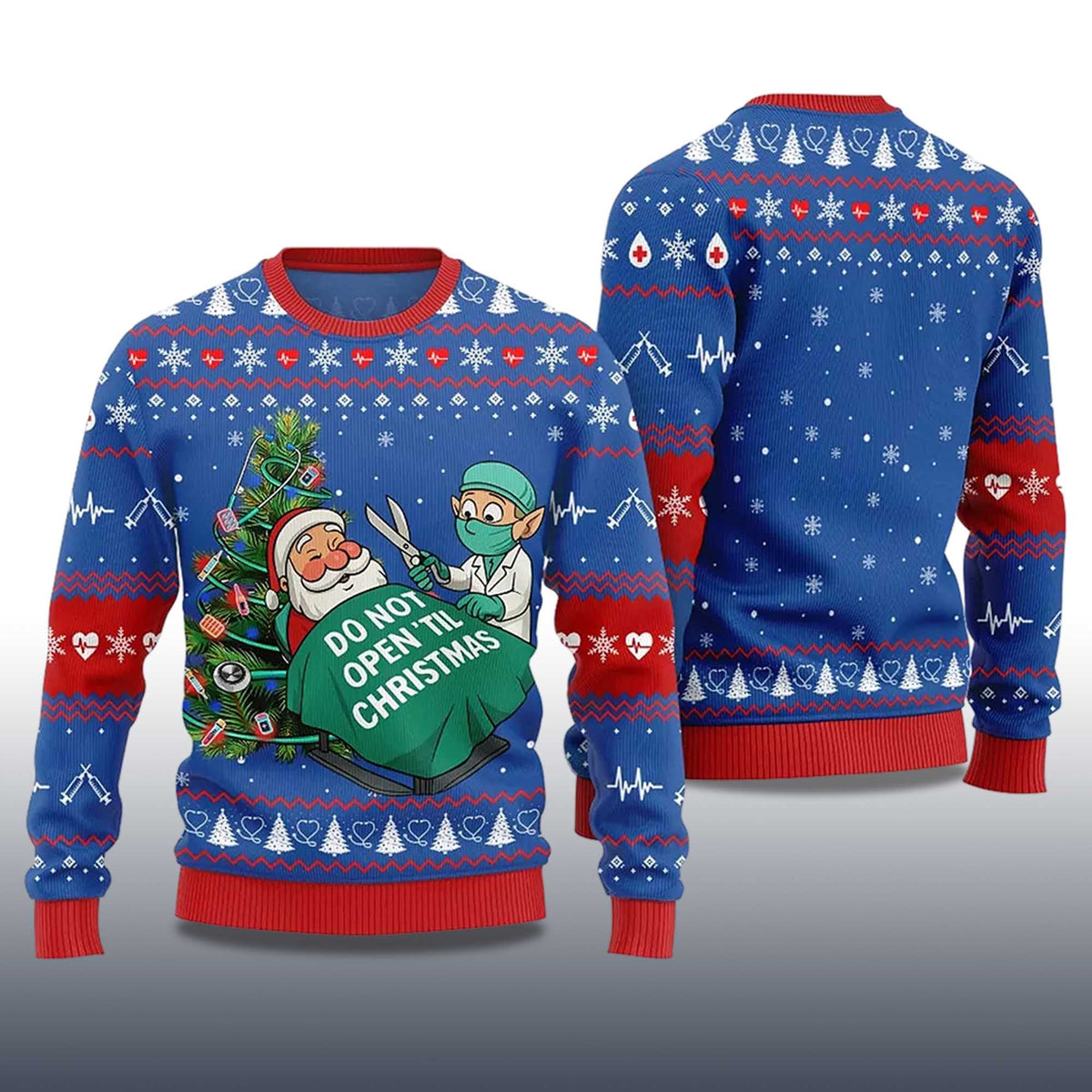 Do Not Open’til Christmas Nurse Ugly Christmas Sweater - Holiday Gift product image 4
