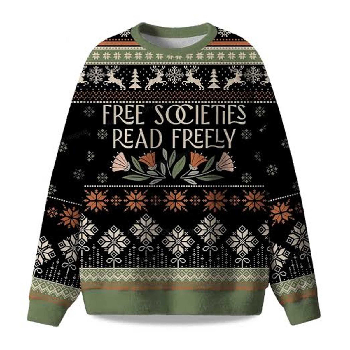Free Societies Read Freely Ugly Christmas Sweater - Holiday Gift product image