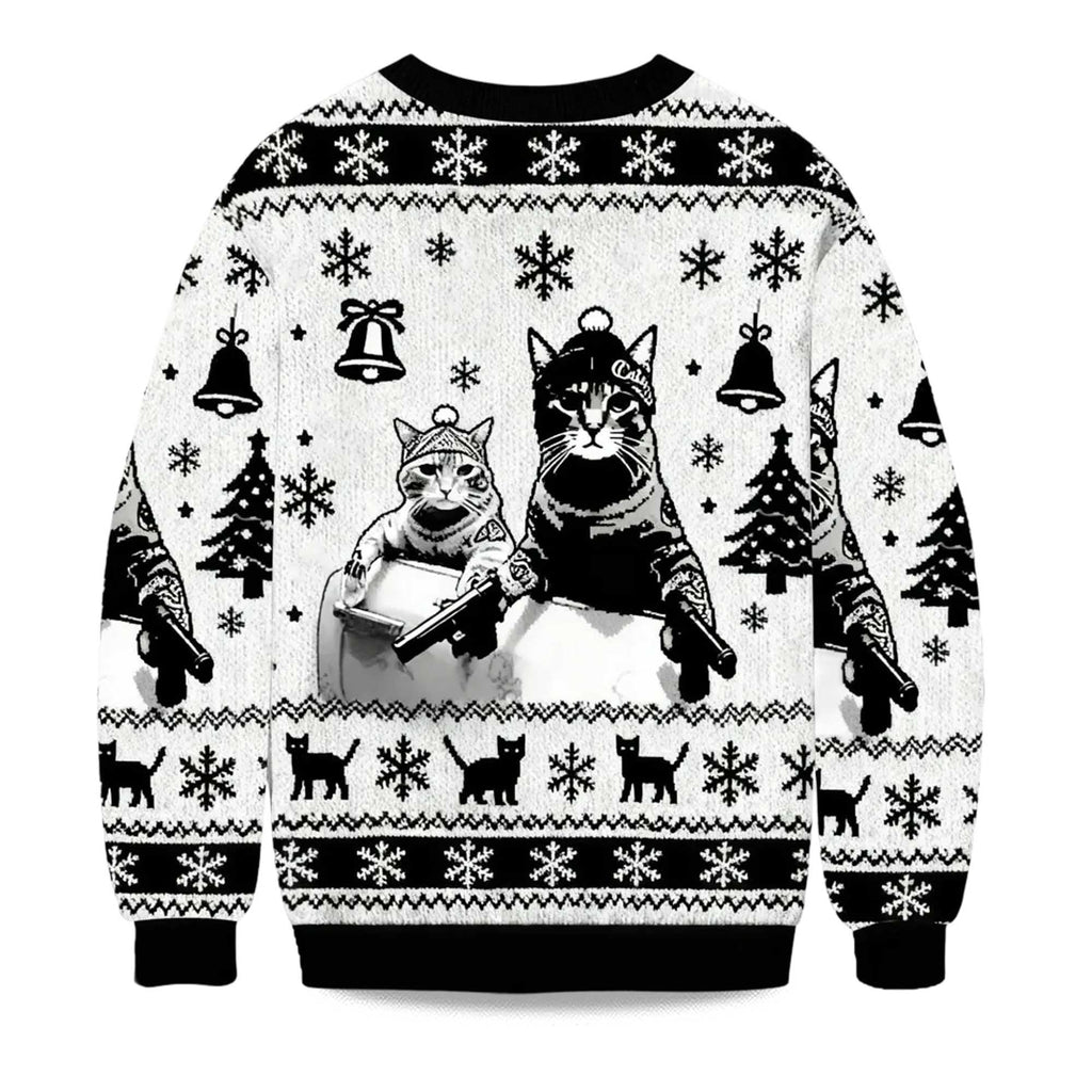 Funny Cat Gang Ugly Christmas Sweater - Holiday Gift product image 4