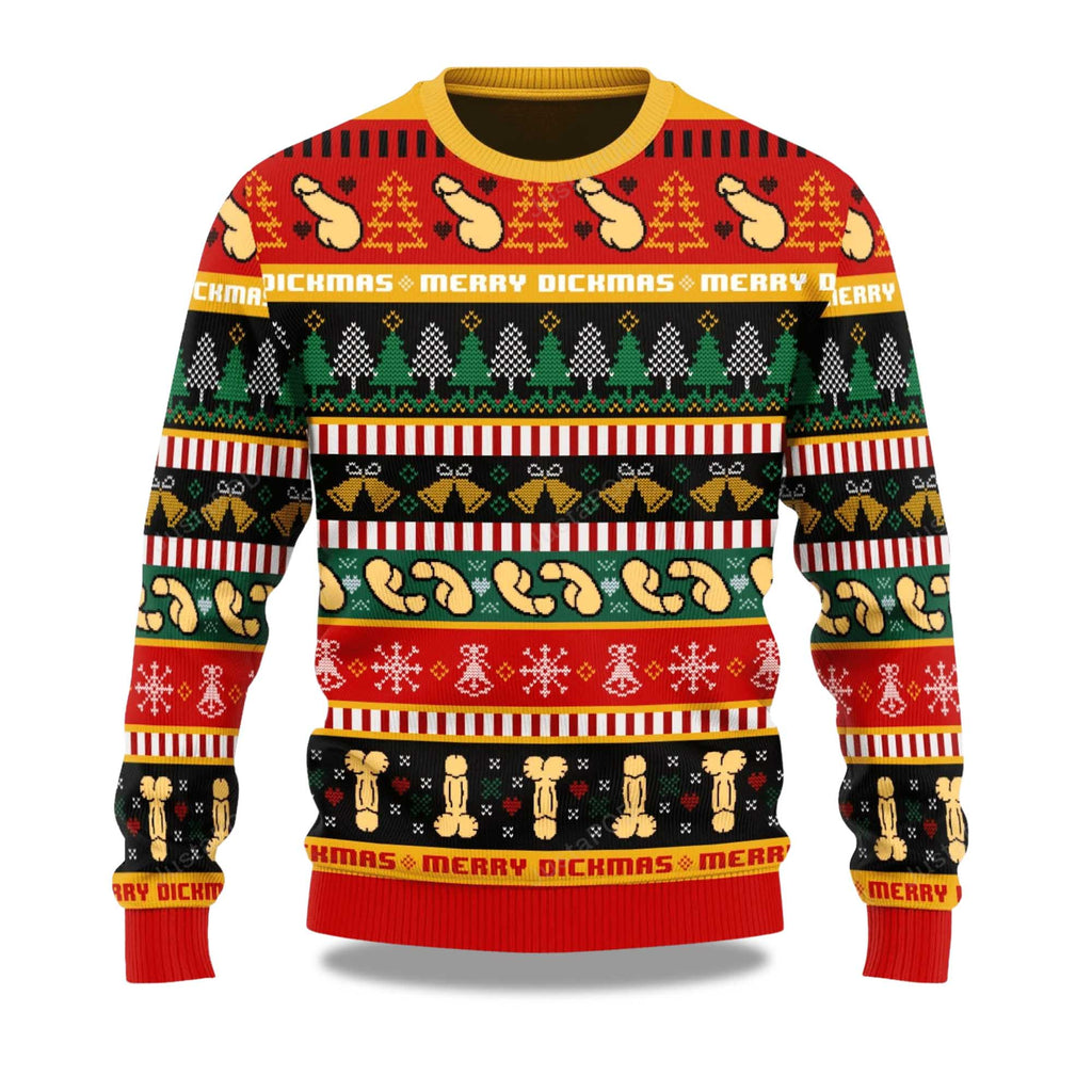 Funny Dick Pattern Ugly Christmas Sweater - Holiday Gift product image