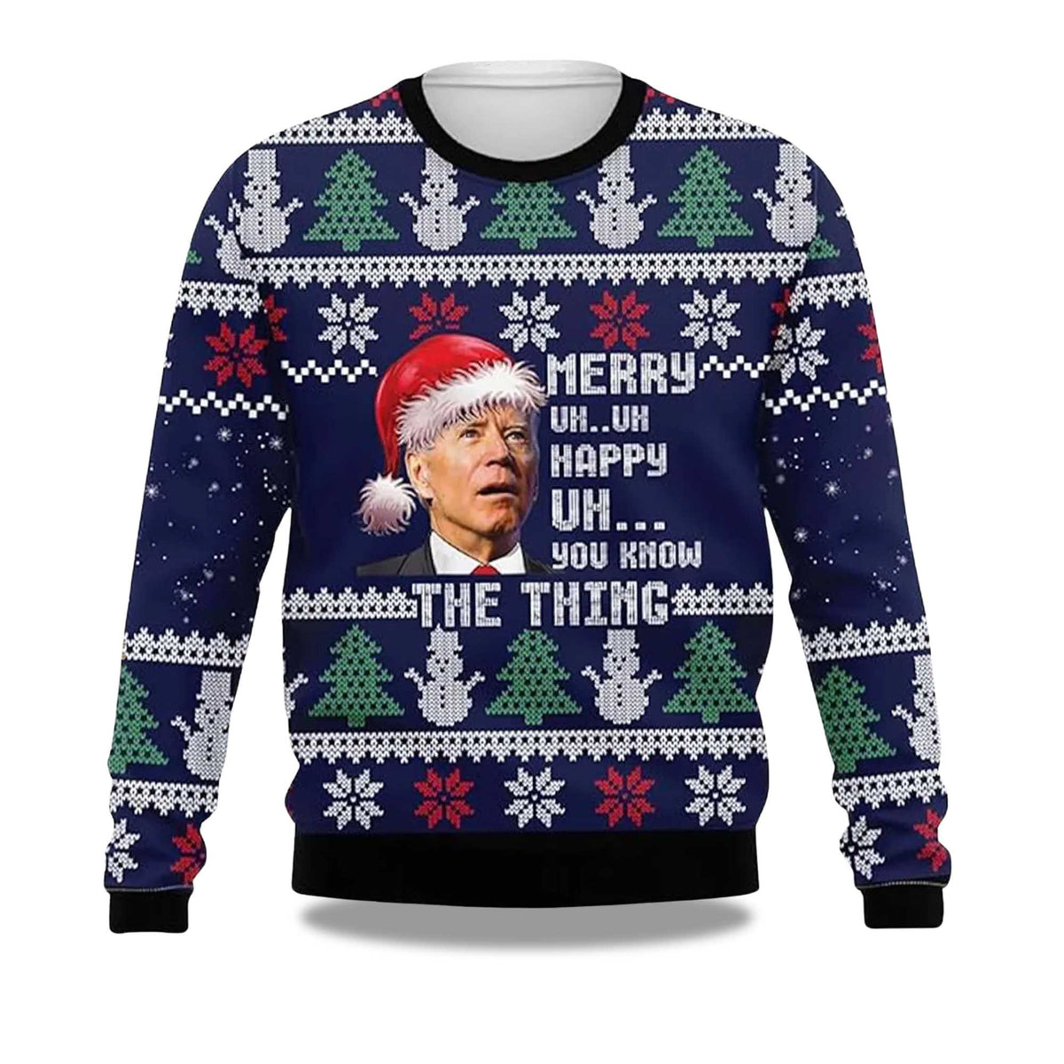 Joe Biden Merry Uh Uh Happy Uh You Know The Thing Ugly Christmas Sweater - Holiday Gift product image 4