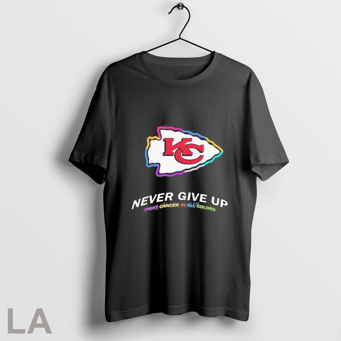 2025 Kansas City Chiefs Never Give Up Fight Cancer In - Adult & Kids T-Shirts, Sweatshirts & Hoodies apparel design preview 1