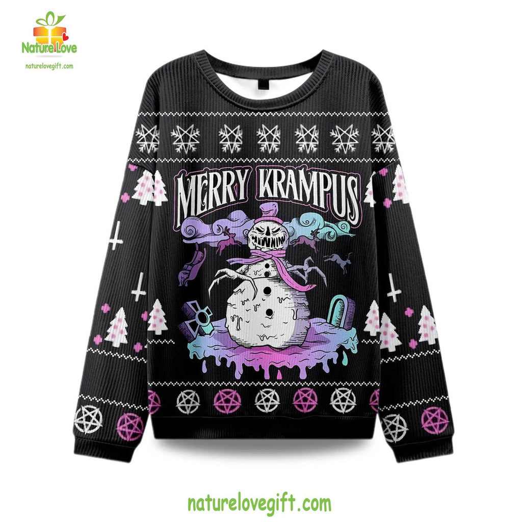 Merry Krampus Holiday Design Ugly Christmas Sweater - Holiday Gift product image