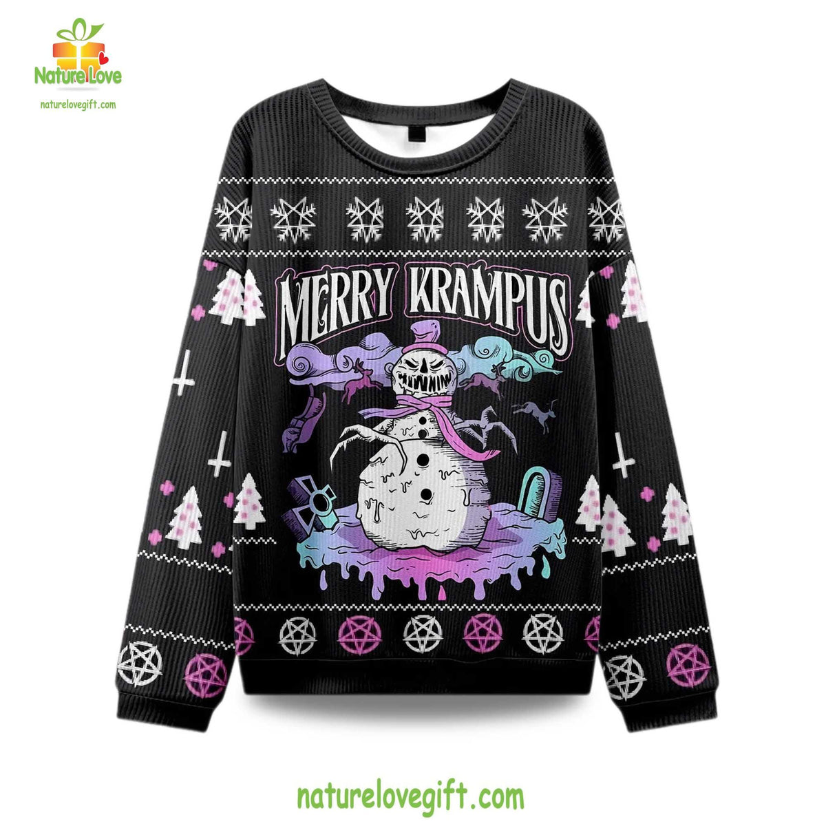 Merry Krampus Holiday Design Ugly Christmas Sweater - Holiday Gift product image