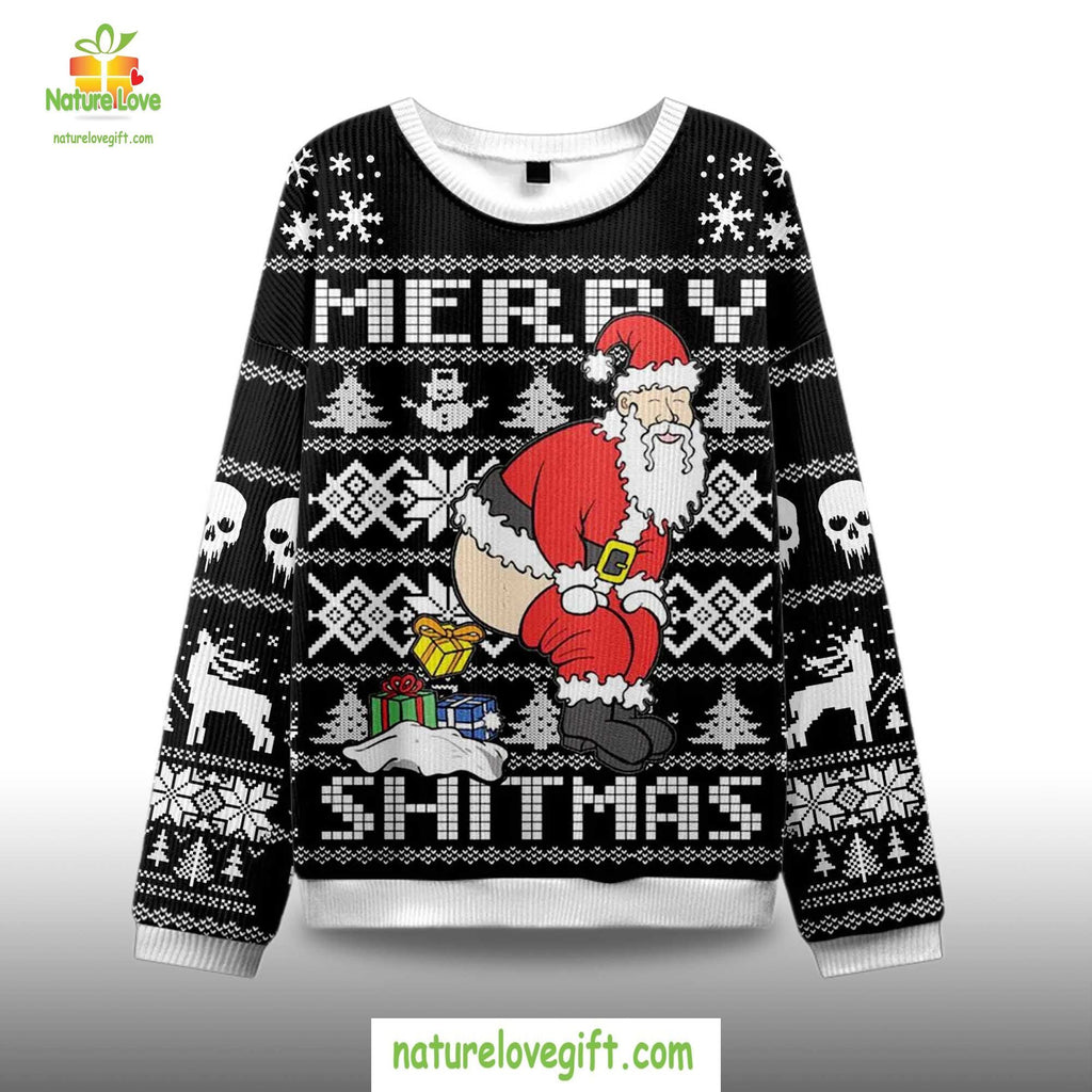 Merry Shitmas Holiday Humor Design Ugly Christmas Sweater - Holiday Gift product image 2