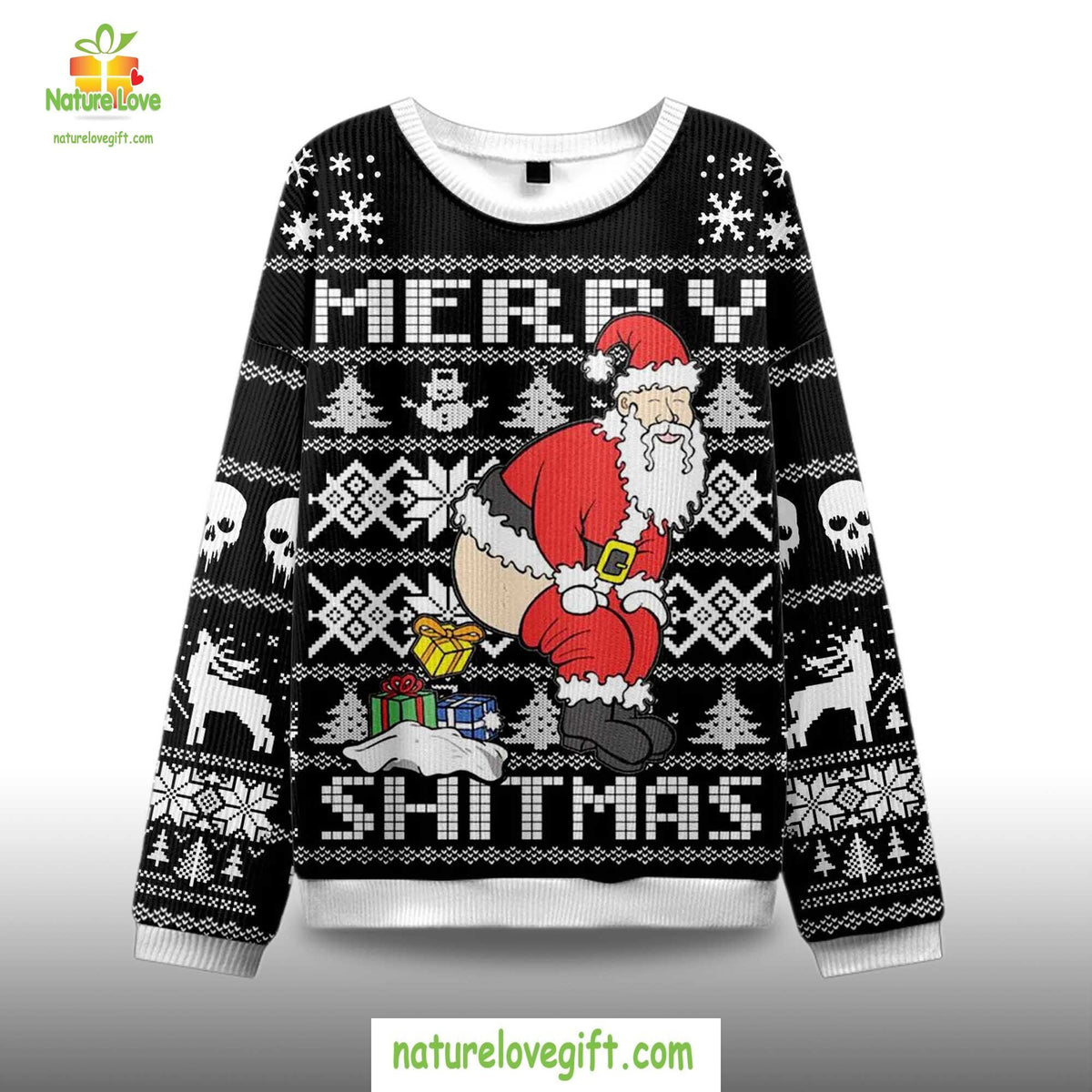 Merry Shitmas Holiday Humor Design Ugly Christmas Sweater - Holiday Gift product image 2