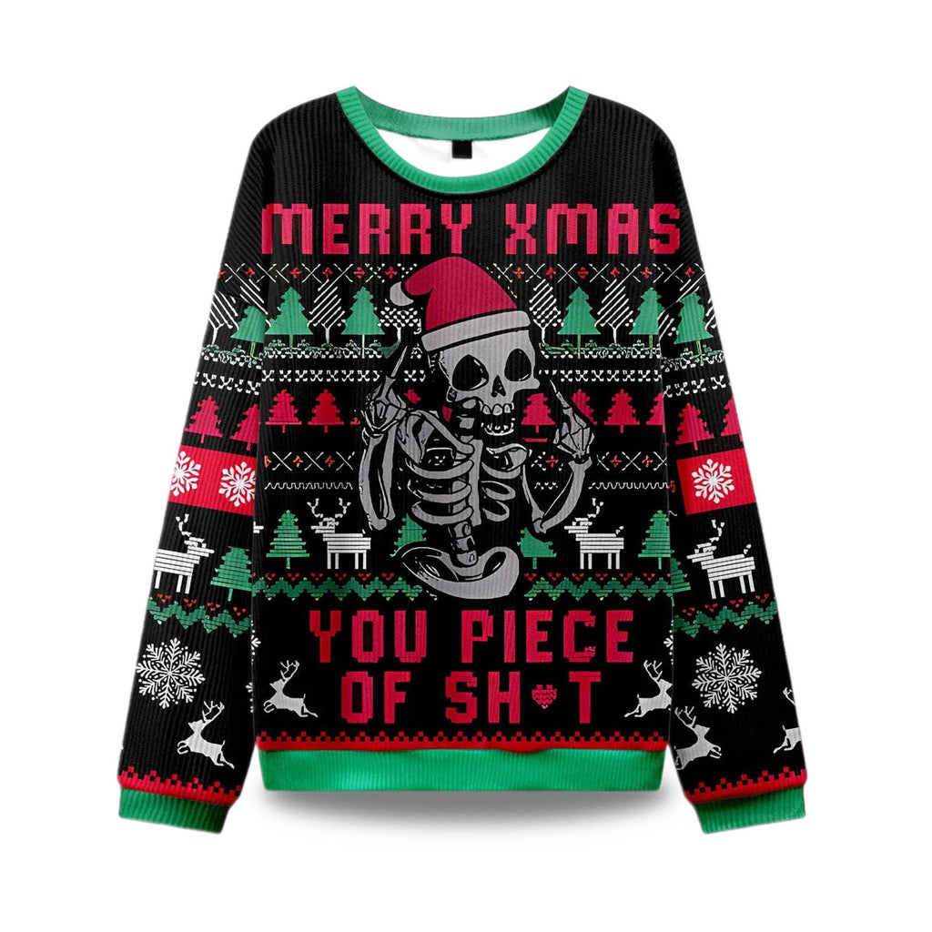 Merry Xmas You Piece Of Sht Ugly Christmas Sweater - Holiday Gift product image