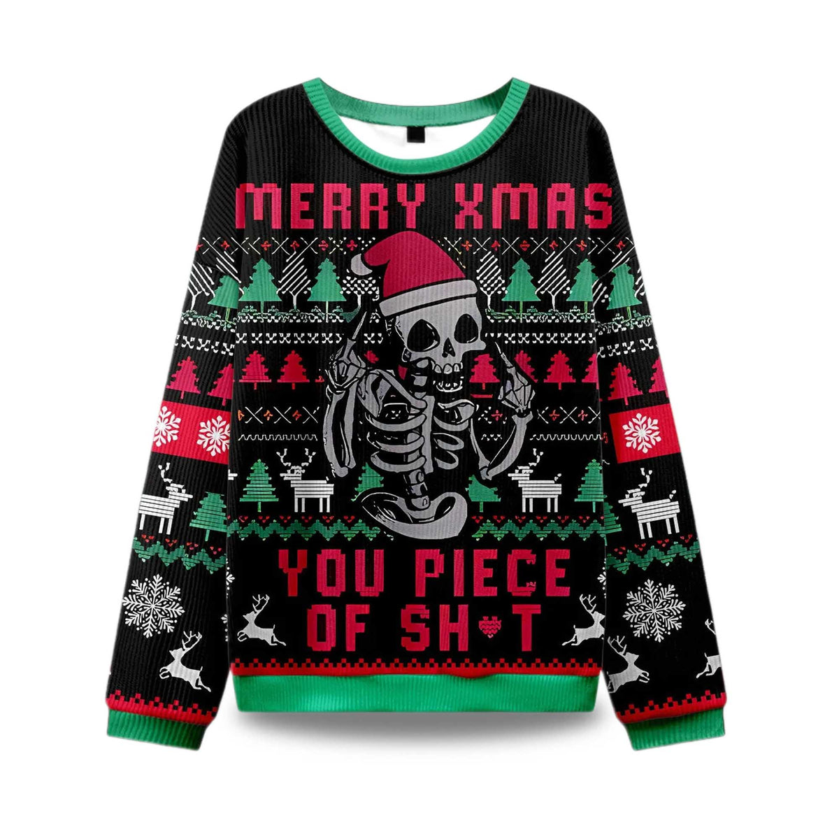 Merry Xmas You Piece Of Sht Ugly Christmas Sweater - Holiday Gift product image