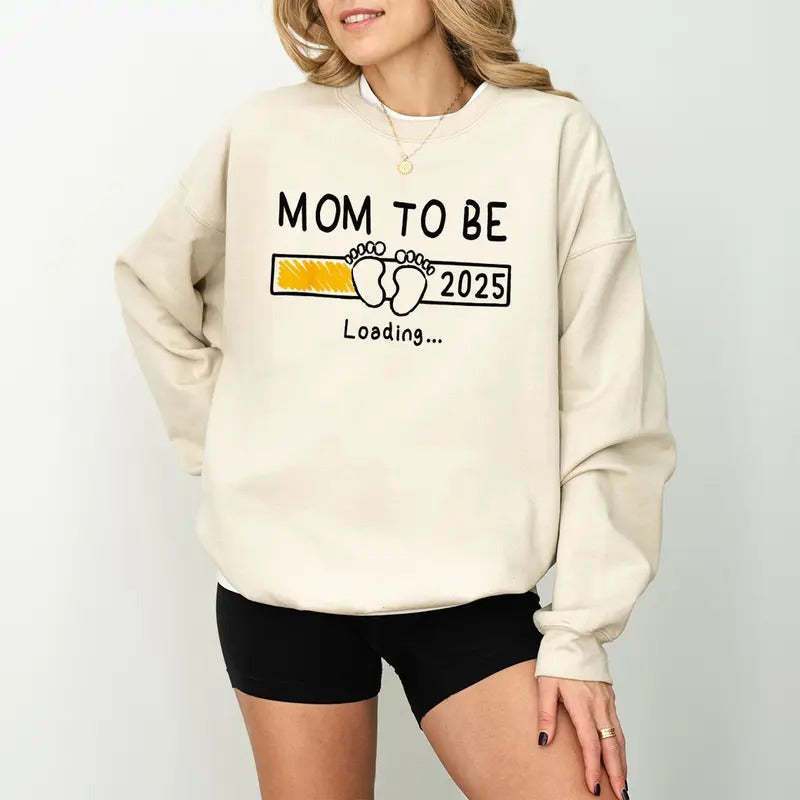 2025 Pregnancy Announcement Couple Baby Loading Mom - Adult & Kids T-Shirts, Sweatshirts & Hoodies apparel design preview 1