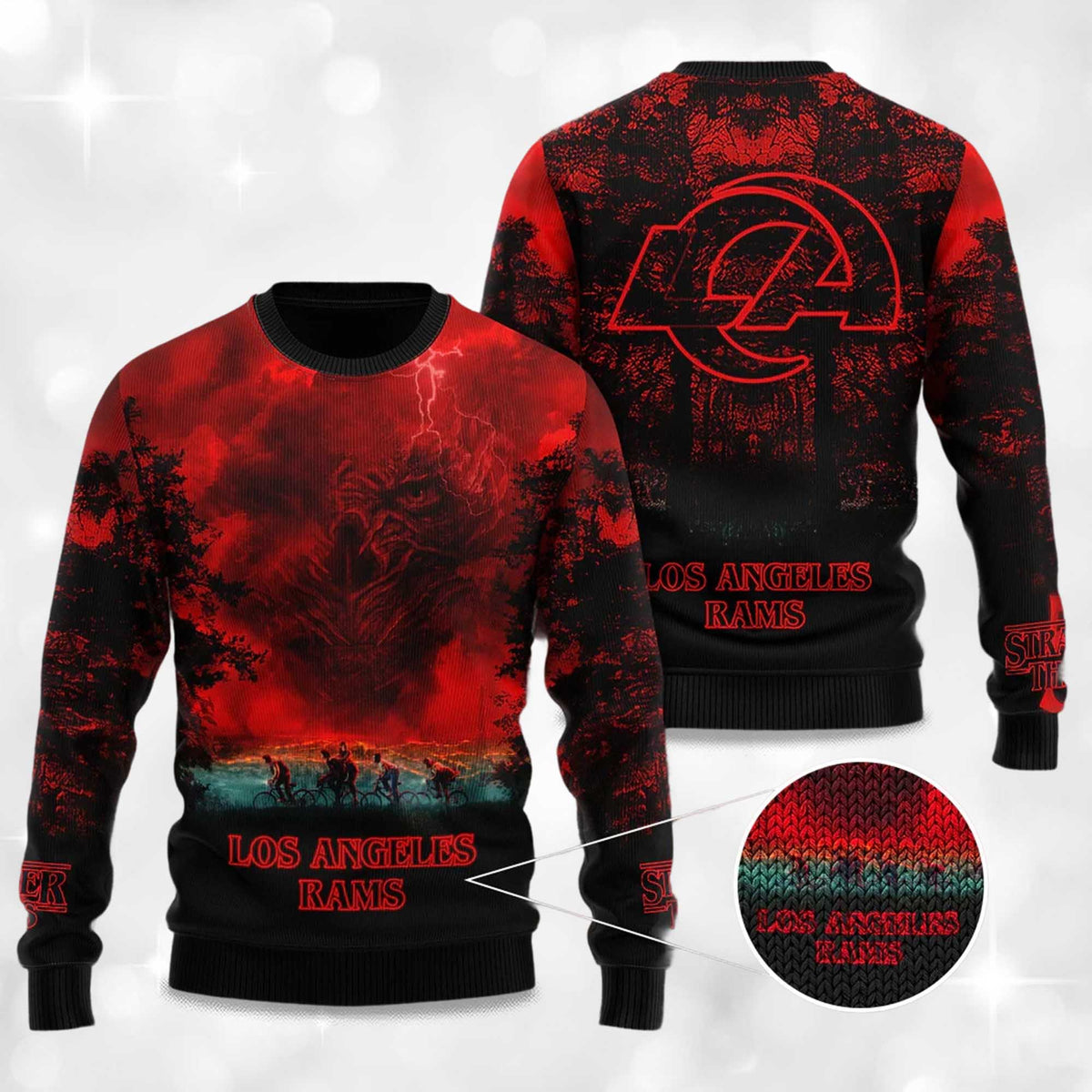 Rams Stranger Things Ugly Christmas Sweater - Gift Idea product image 4