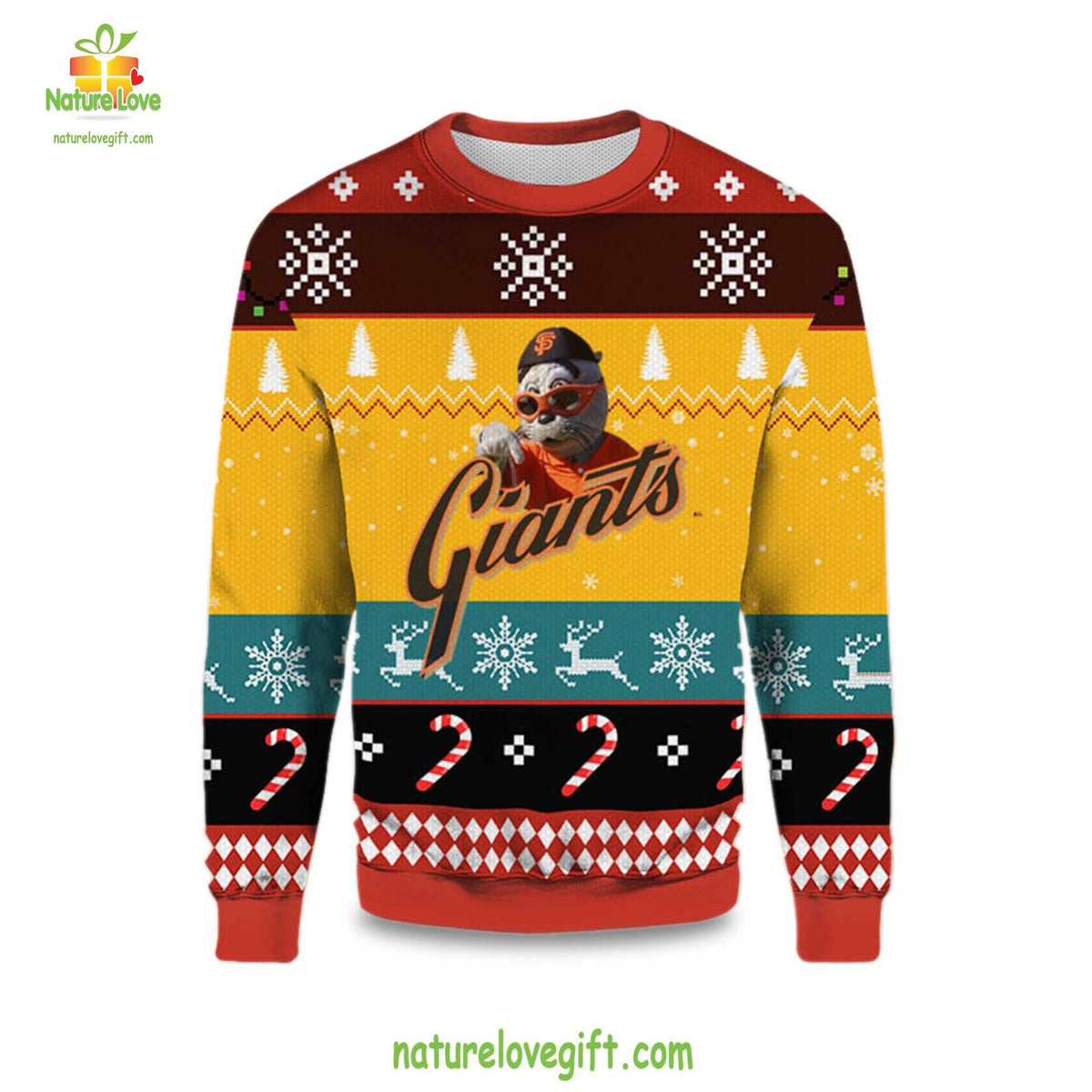 San Francisco Giants Mascot Design Ugly Christmas Sweater - Holiday Gift product image