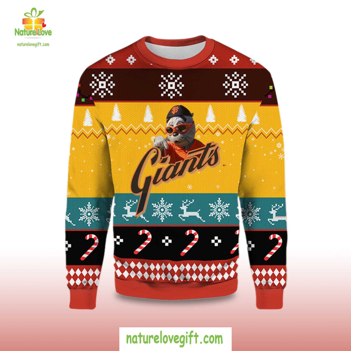San Francisco Giants Mascot Design Ugly Christmas Sweater - Holiday Gift product image 2